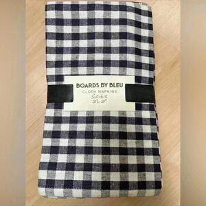 S/12 Navy Blue Gingham Napkins 100% Cotton Navy Cloth Napkins 4th Of July/Spring